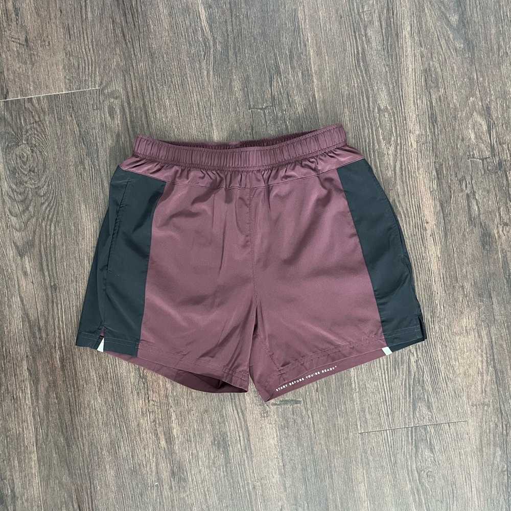 4 | FOURLAPS || MEN RUNNING SHORTS W/LINER || BURGUNDY AND BLACK - Picture 2 of 10